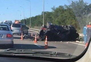 Погибла девушка на трассе М-4 — опрокинулись Nissan Teana и Daewoo Matiz [Фото + видео]